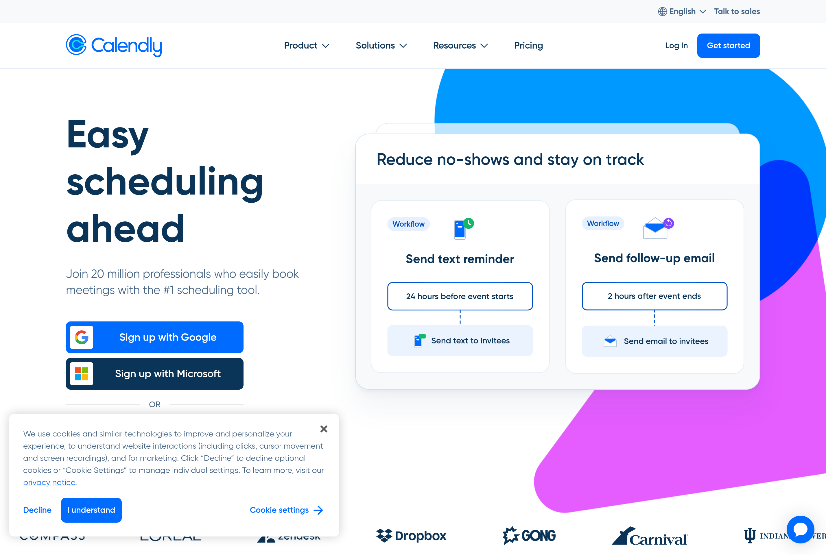 Screenshot of Calendly