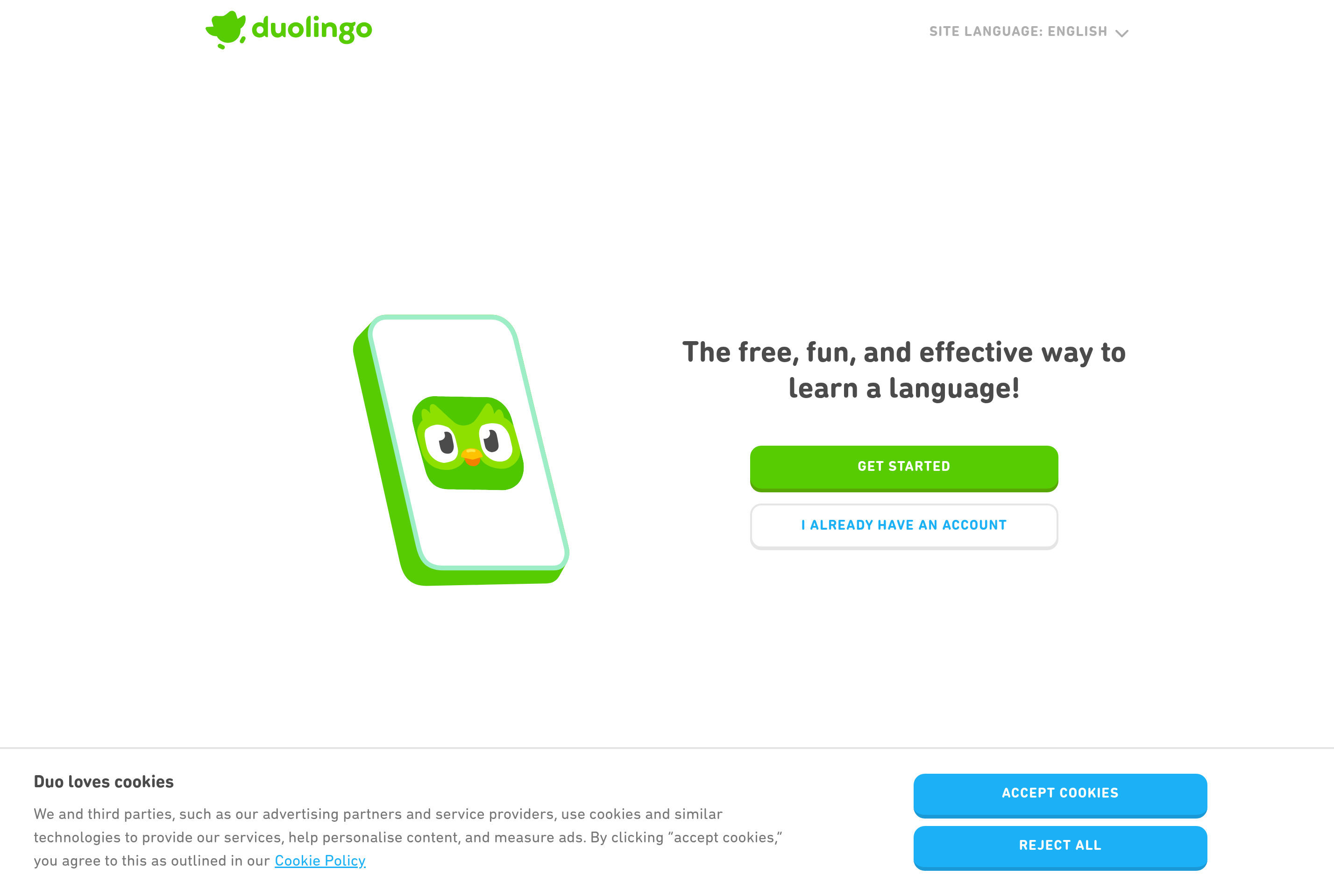 Screenshot of Duolingo