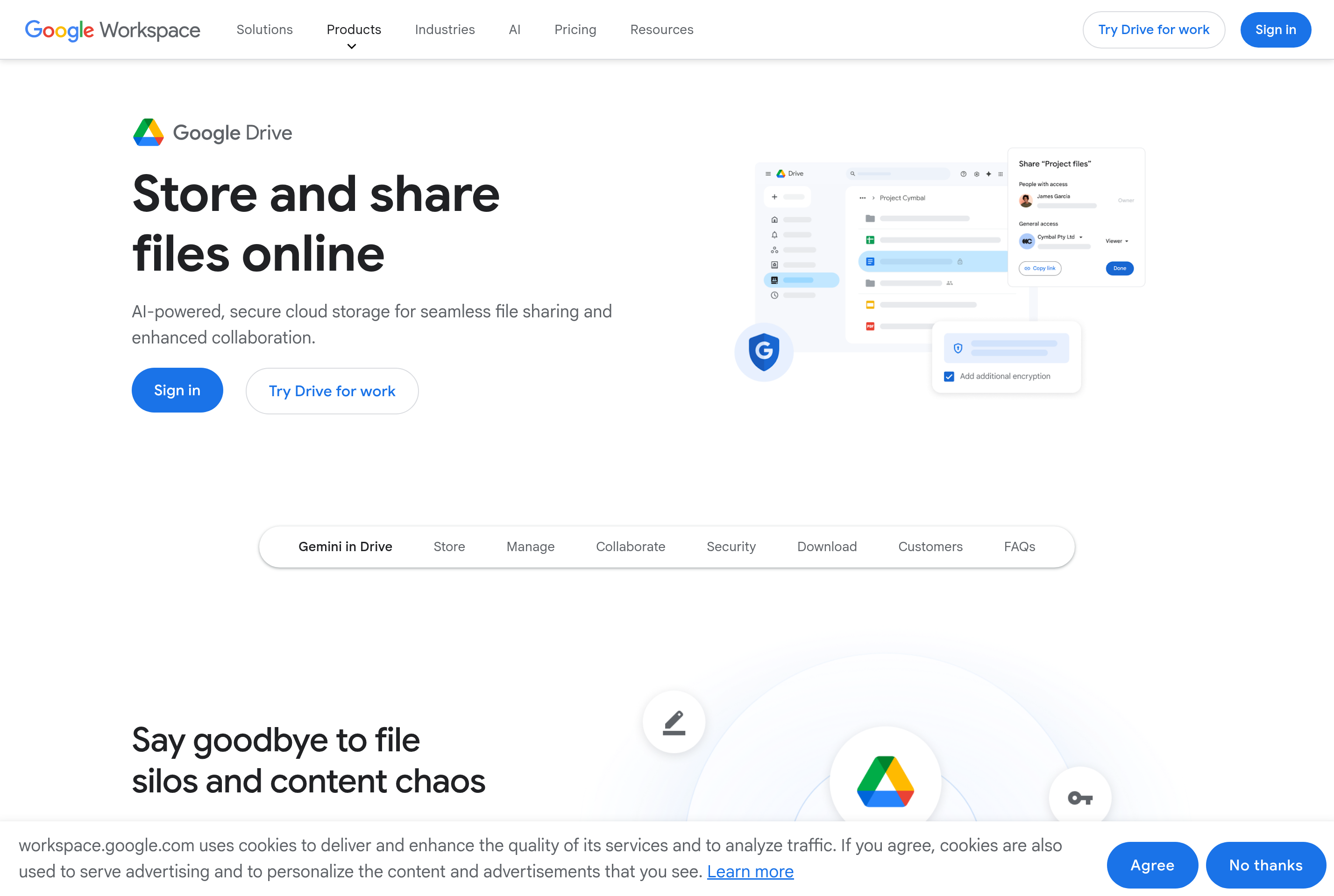 Screenshot of Google Drive
