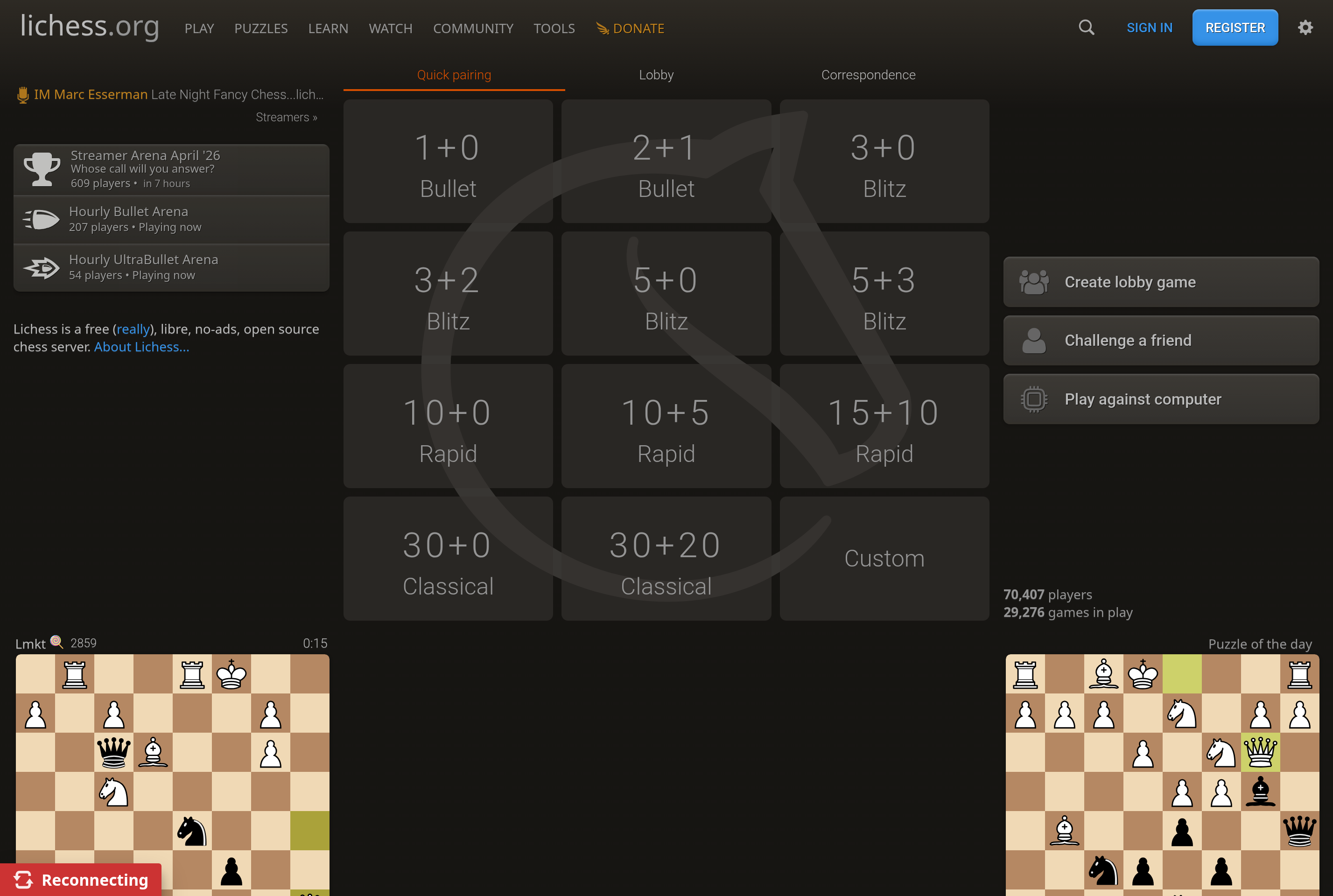 Screenshot of Lichess