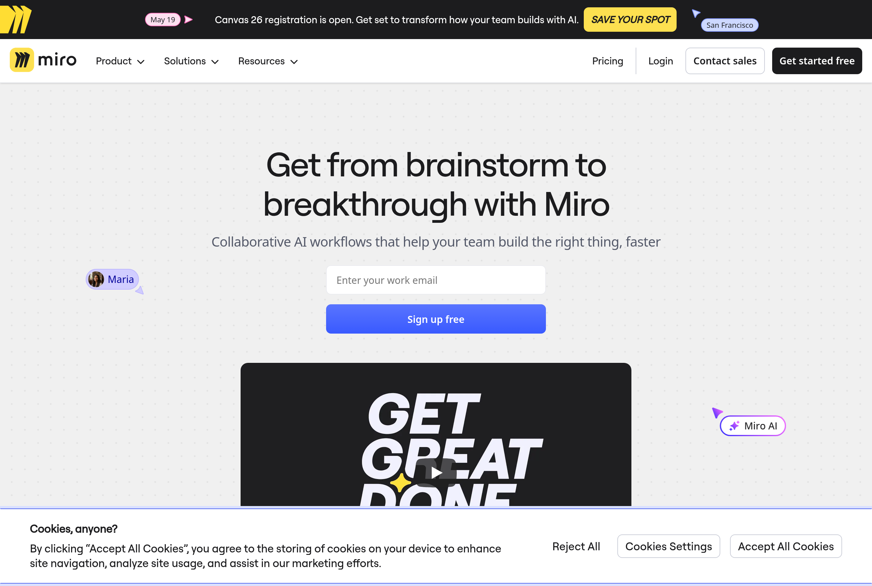 Screenshot of Miro