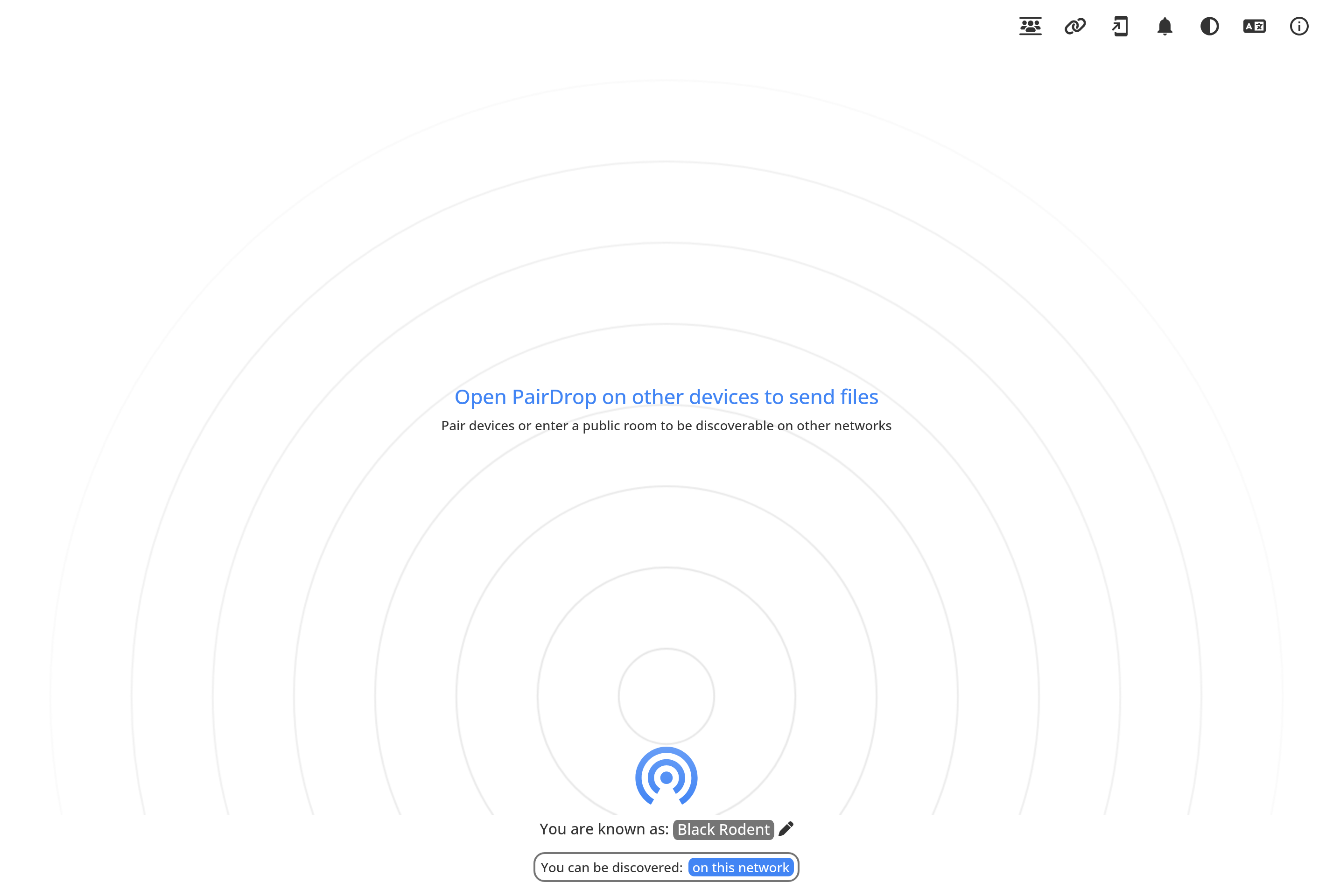 Screenshot of PairDrop