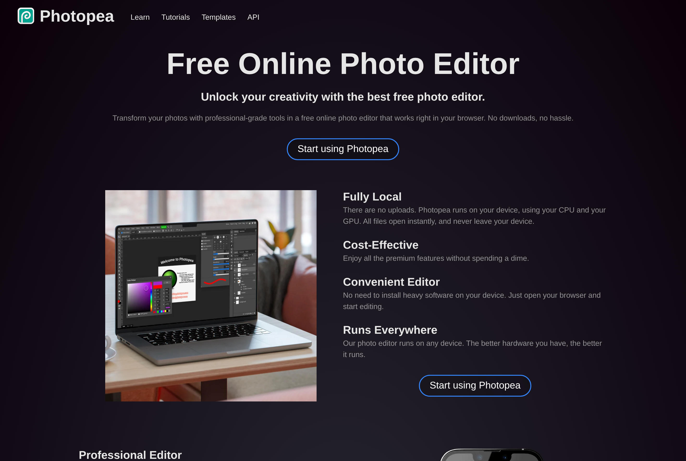 Screenshot of Photopea