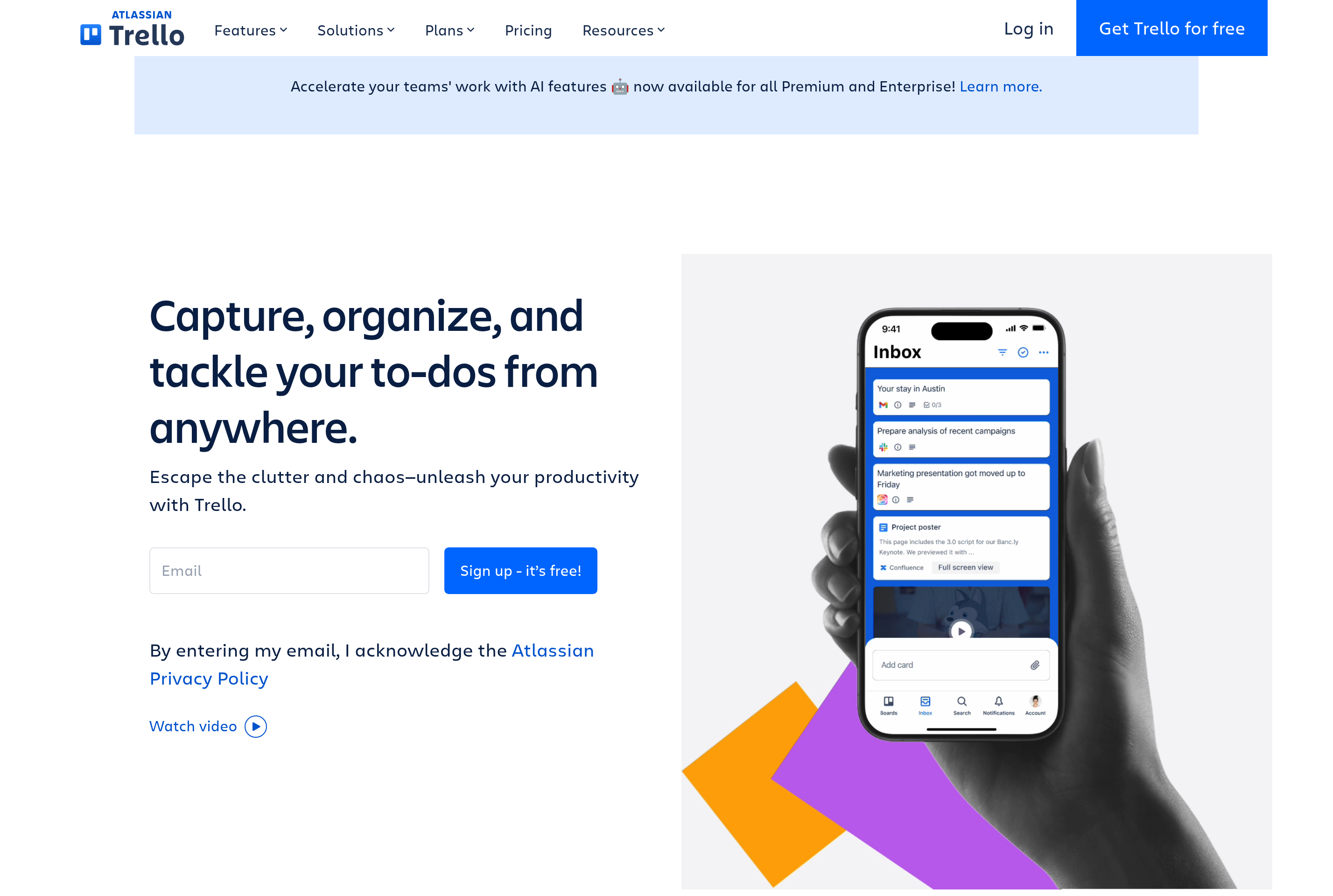 Screenshot of Trello
