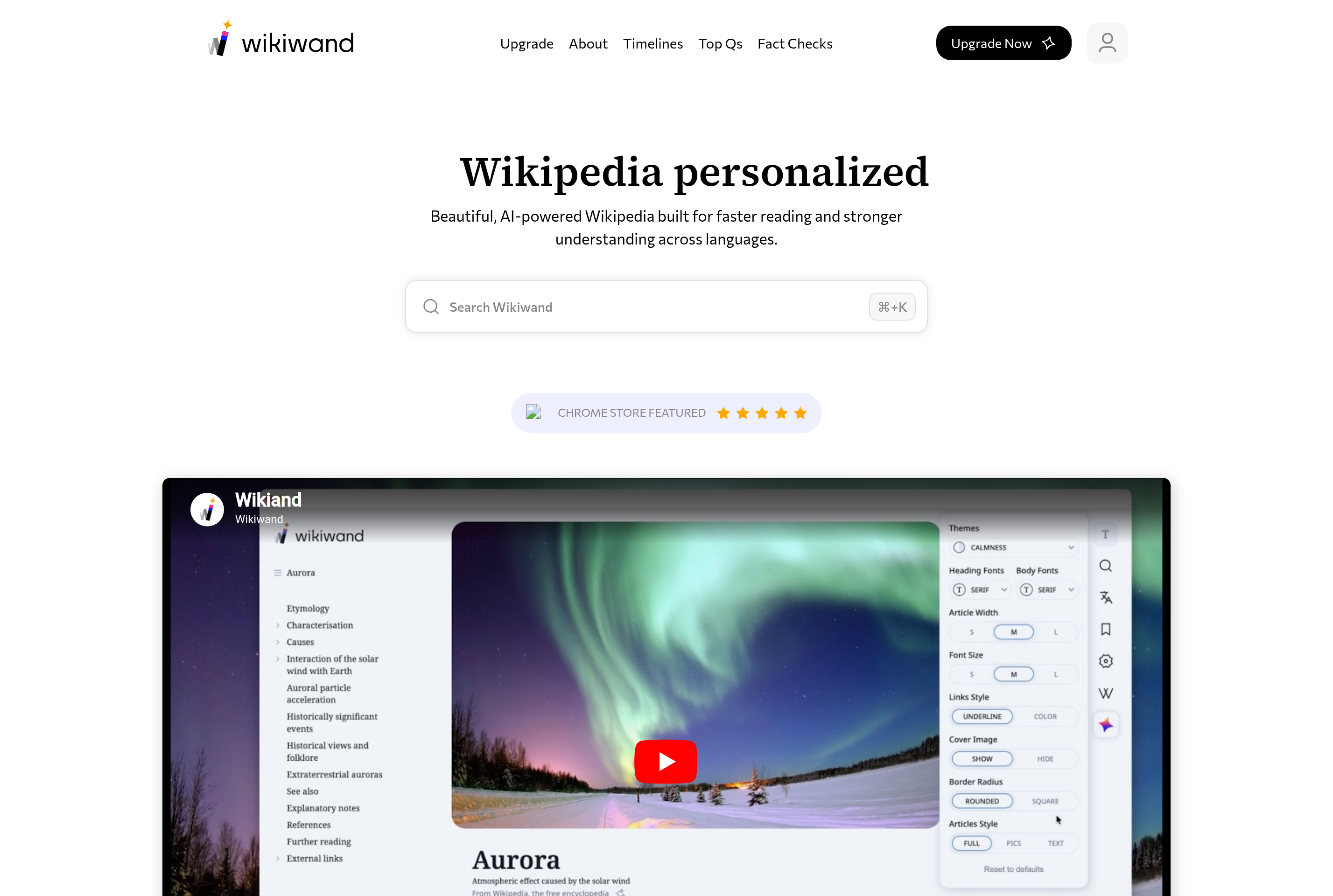 Screenshot of Wikiwand